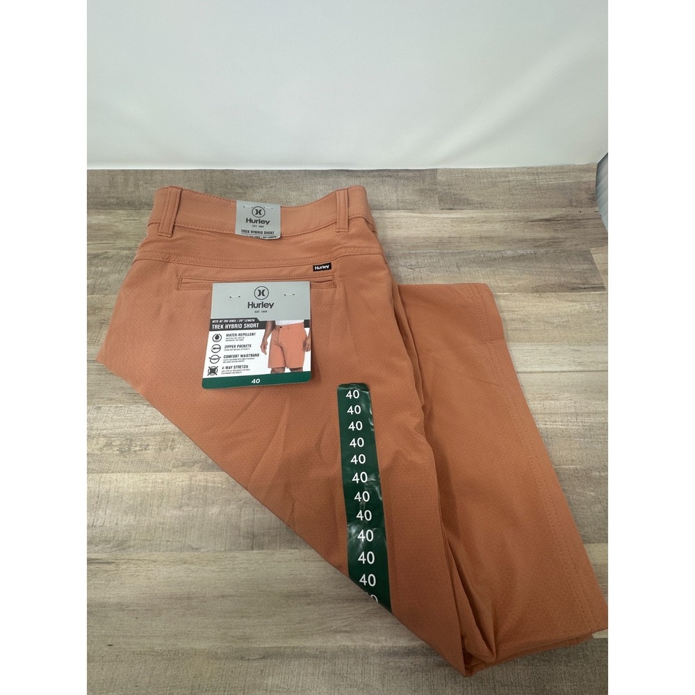 Hurley Mens Trek Hybrid Short Size 40 Waist - Inseam, 20" Orange NWT Stretch